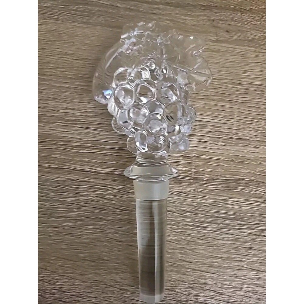 Mikasa*AUSTRIAN Crystal CLEAR* Wine Bottle Stopper Grapes*NWOT